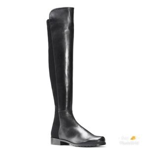 Stuart Weitzman 5050 Boots Black Nappa Leather 7